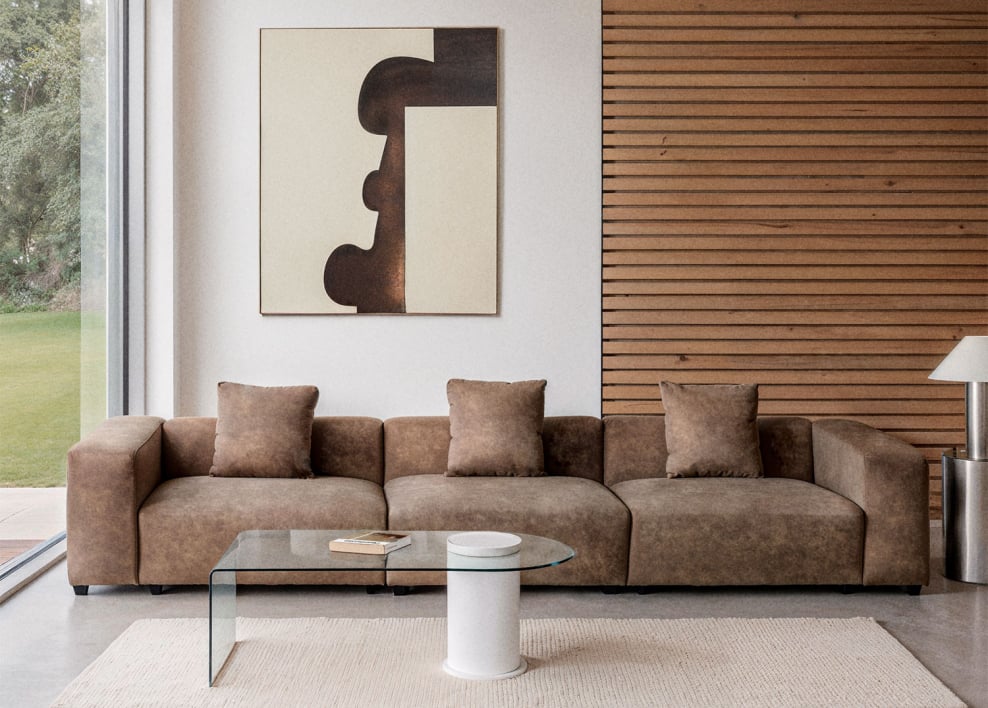 Modułowa sofa 3-częściowa ↔︎375 cm z wysokim podłokietnikiem Bruna