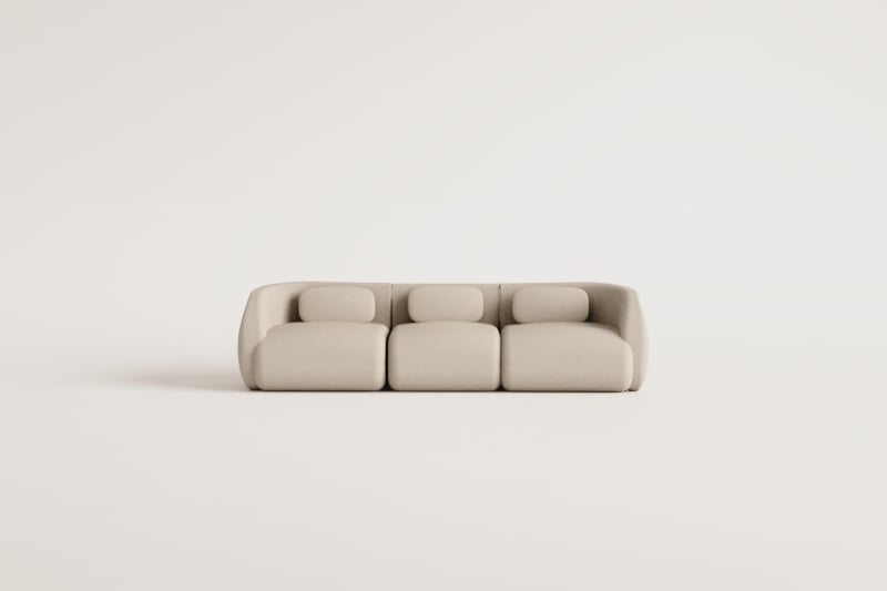 Sofa modułowa Coquette 3-częściowa z tkaniny szenilowej
