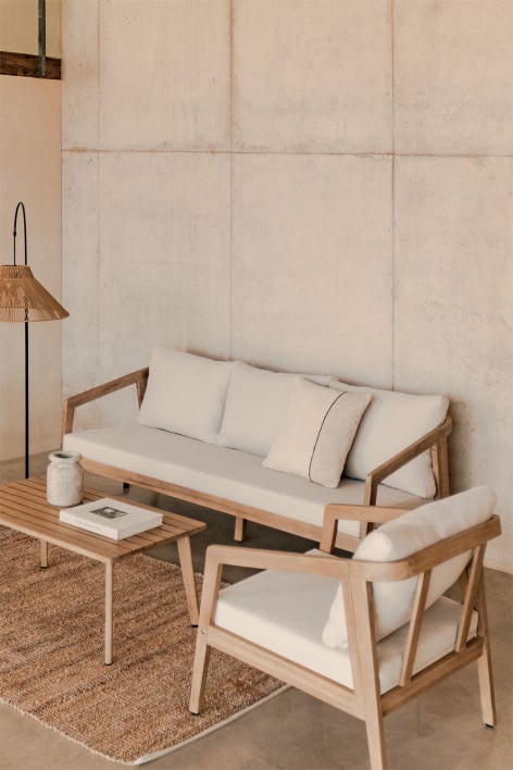 Sofa 3-osobowa z drewna akacjowego Kaela