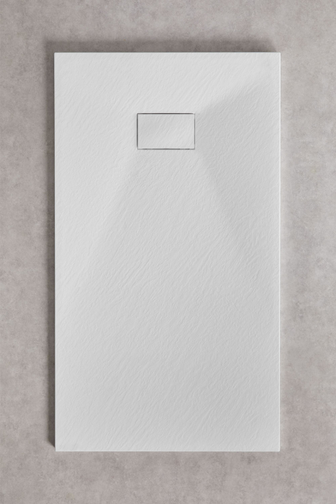 Prostokątny, antypoślizgowy i ultracienki brodzik z żywicy SMC 140x80 cm Biały Soho