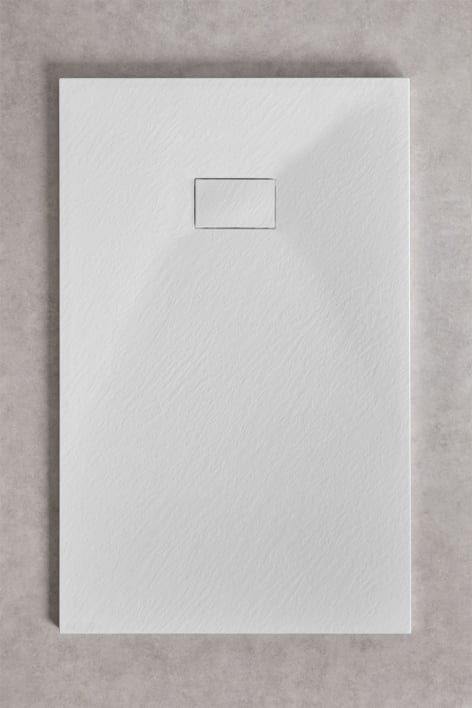 Prostokątny, antypoślizgowy i ultracienki brodzik z żywicy SMC 140x90 cm Biały Soho