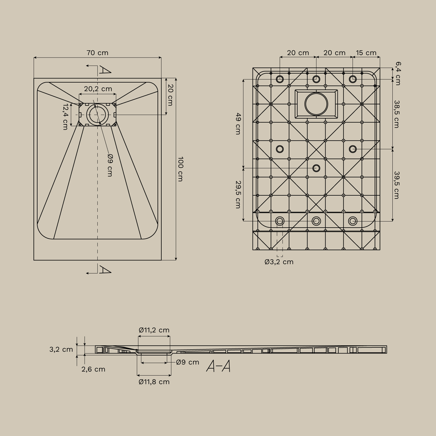 Brodzik prysznicowy Soho prostokątny, antypoślizgowy, bardzo płaski z żywicy SMC, rozmiary