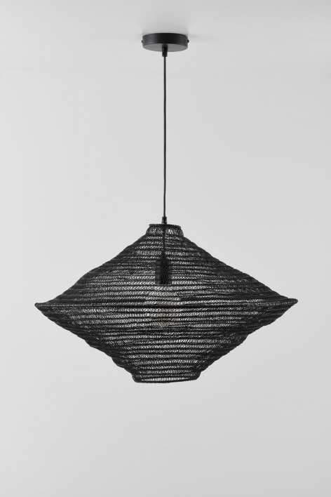 Lampa sufitowa wisząca Ø65 cm z żelaza Zulma - Czarna