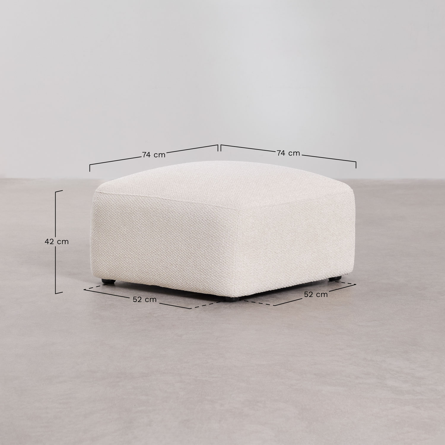 Bastian 5-częściowa modułowa sofa i pufa, rozmiary