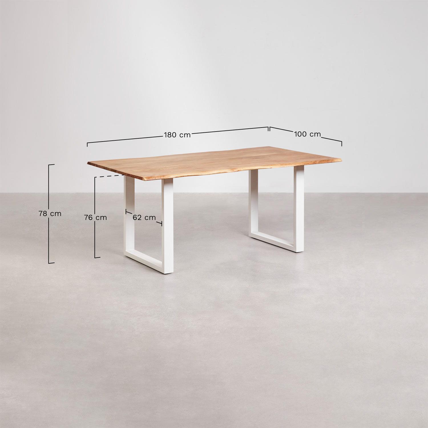 Prostokątny stół jadalny z drewna akacjowego Sami   , rozmiary
