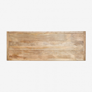 Drewniany Zagłówek Do Łóżka 150 Cm Uain Drewno Z Recyklingu - Sklum