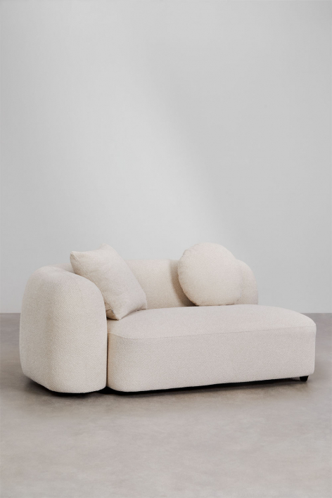 Moduł narożny lewy 2-osobowy do sofy modułowej w kolorze Coco szenilowym - Gruba Biała Szenila