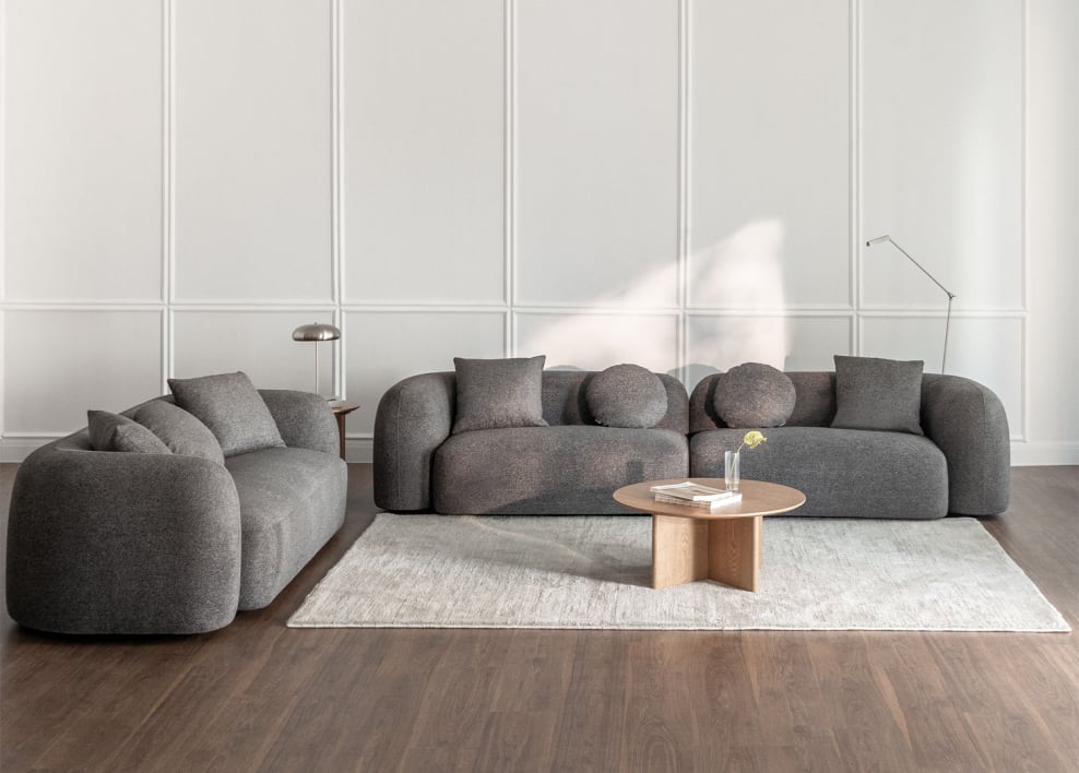 Zestaw do salonu z sofą modułową 2-częściową i sofą 3-osobową w tkaninie Coco