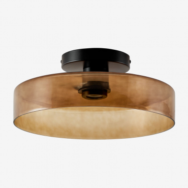 Szklana Lampa Sufitowa Do Łazienki Jaxal Wędzony Brąz & Ø35 Cm - Sklum