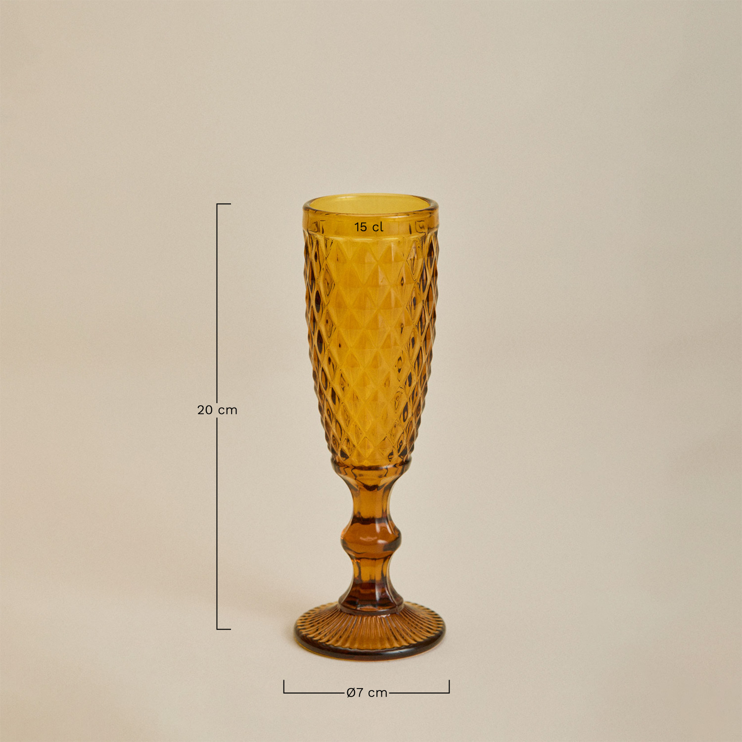 Zestaw 4 kieliszków do szampana o pojemności 15 cl w szkle Koviran, rozmiary