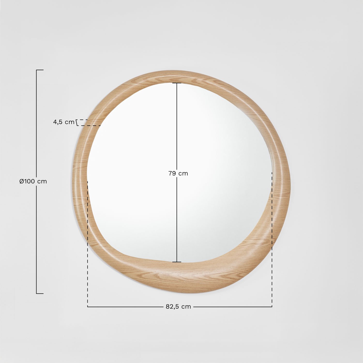 Okrągłe lustro ścienne Ø100 cm z MDF Zunire, rozmiary