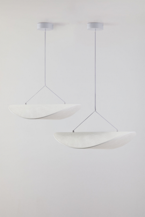 Zestaw 2 wiszących lamp sufitowych LED z tkaniny Zelvon