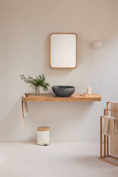 Zestaw mebli łazienkowych 130x45 cm wiszący z drewna tekowego Neill - drewno tekowe
