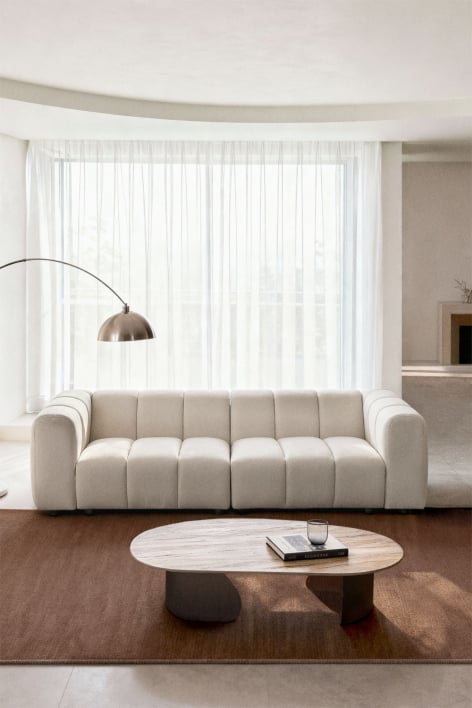 Dwuczęściowa sofa modułowa z tkaniny Eliot bouclé