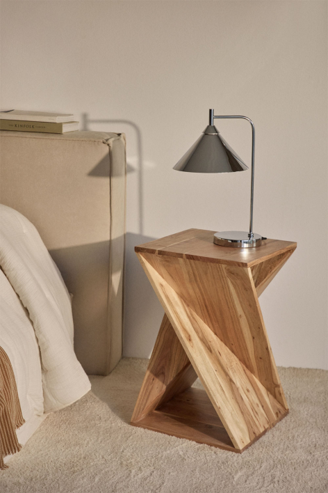 Zestaw 2 szafek nocnych 40x40 cm z drewna akacjowego Gorvea