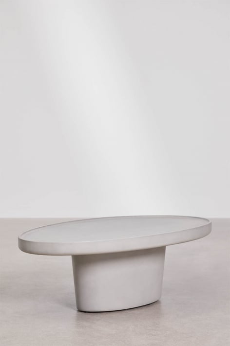 Owalny stolik kawowy 110x60 cm z cementu Darwys