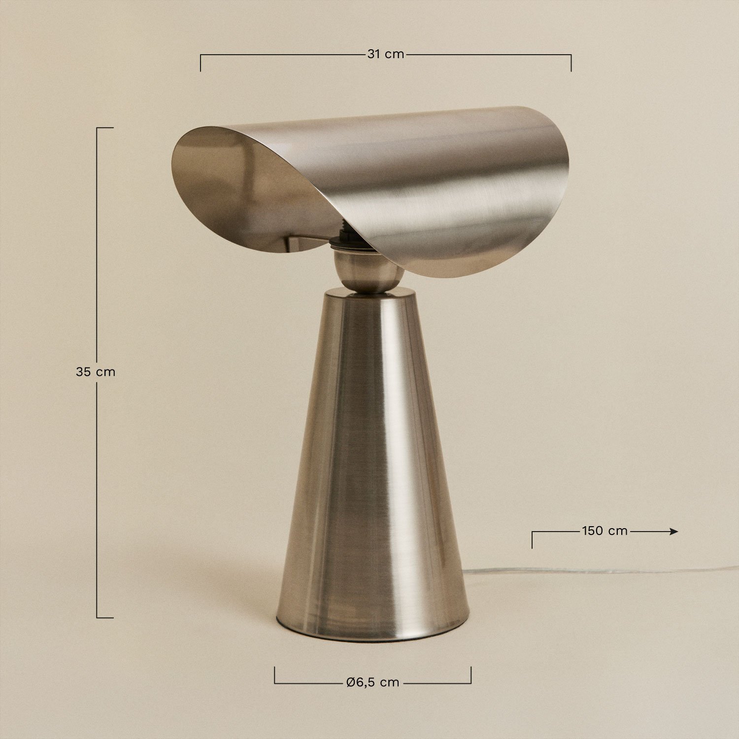 Lampa stołowa ↑35 cm z żelaza Conby, rozmiary