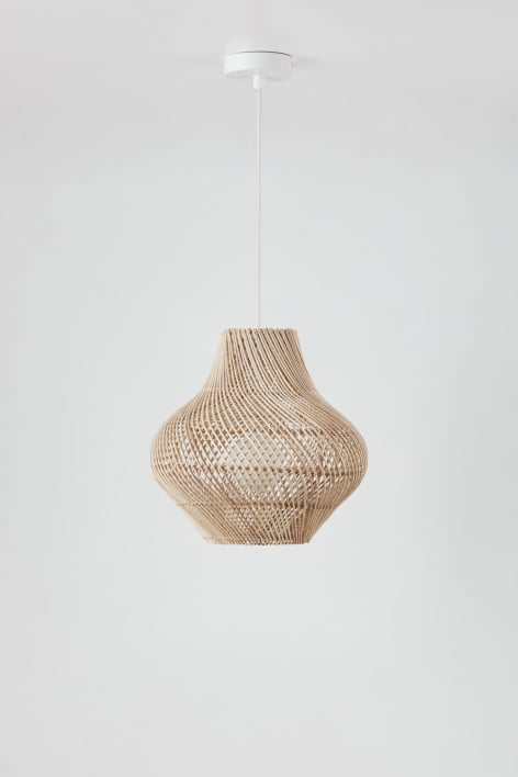 Lampa sufitowa wisząca z rattanu Magali - Biała