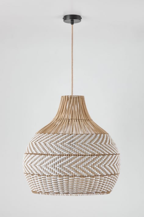 Lampa sufitowa wisząca na zewnątrz z plecionego rattanu Llaury