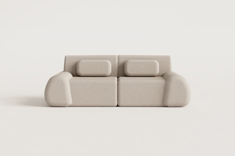 Sofa modułowy 2-częściowy z tkaniny chenilla pakowany próżniowo Merida