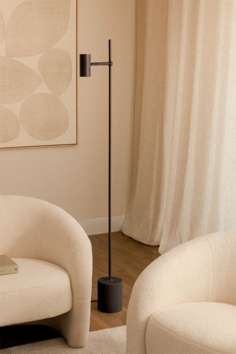 Lampa stojąca LED kierunkowa z aluminium i betonu Nevis