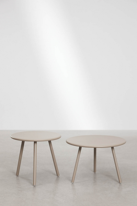 Zestaw 2 stolików pomocniczych ogrodowych ze stali Aradina