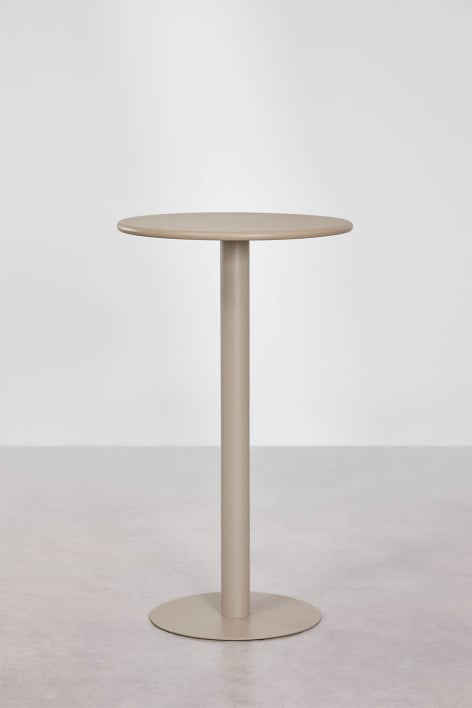 Wysoki okrągły stół Ø60 cm z żelaza Mizzi - Moka Brown