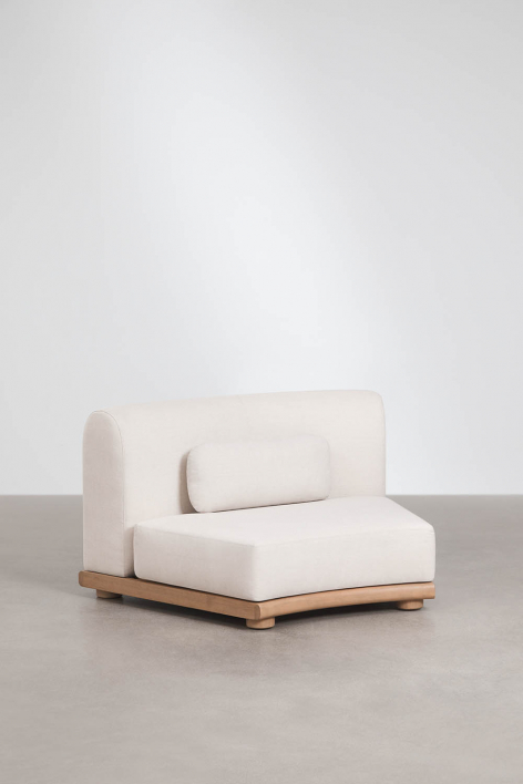 Moduł centralny zakrzywiony do modułowej sofy ogrodowej z drewna akacjowego Gerard