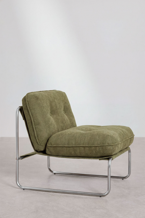 Zestaw 2 tapicerowanych foteli Matilda - Zielona sznurówka Army