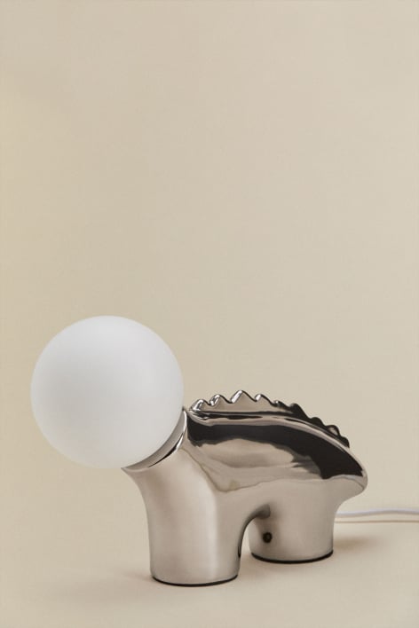 Lampa stołowa ceramiczna z kryształową kulą Maloa