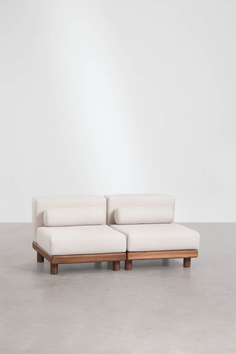 Sofa modułowy ogrodowy 2-częściowy z akacji Edrien - Akacja Brąz