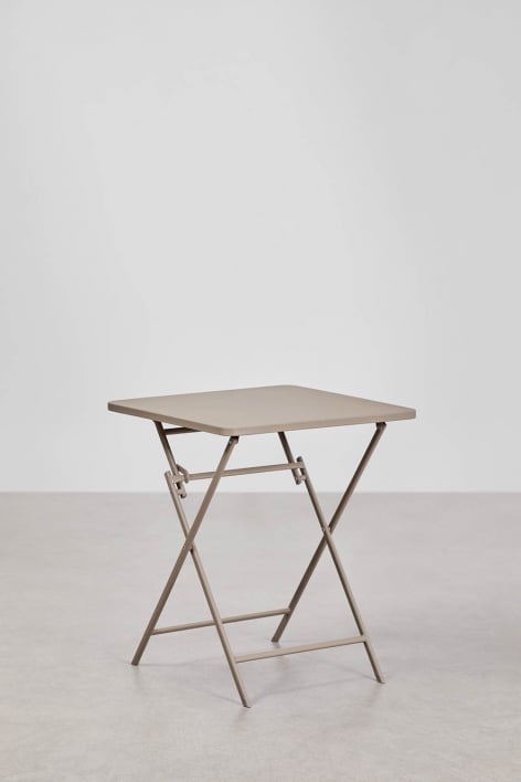 Składany kwadratowy stół kuchenny 60x60 cm ze stali Tamarit - Moka Brown