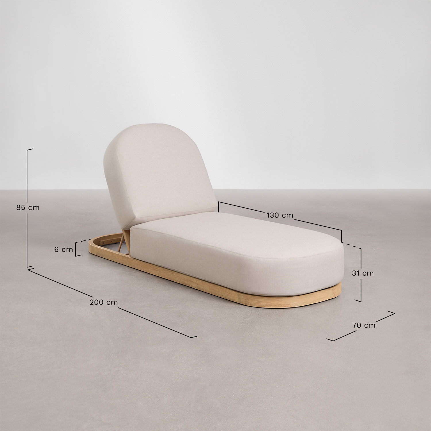 Zestaw 2 leżaków rozkładanych z drewna akacjowego Verona, rozmiary