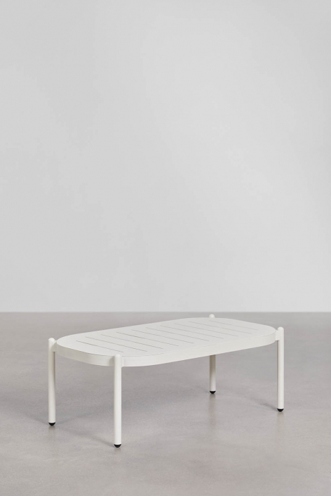 Prostokątny stolik kawowy do ogrodu 95x55 cm z aluminium Duroli - Gardenia Biel
