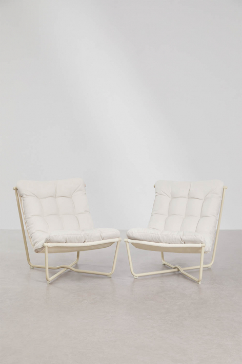 Zestaw 2 foteli ogrodowych ze stali Zaylon