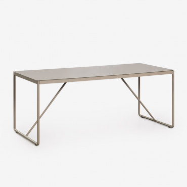 Prostokątny Stół Ogrodowy 185x85 Cm Z Stali Melida Moka Brown - Sklum