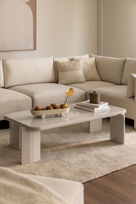 Prostokątny stolik kawowy 120x60 cm z MDF Ginebra - Kremowa Tapioca