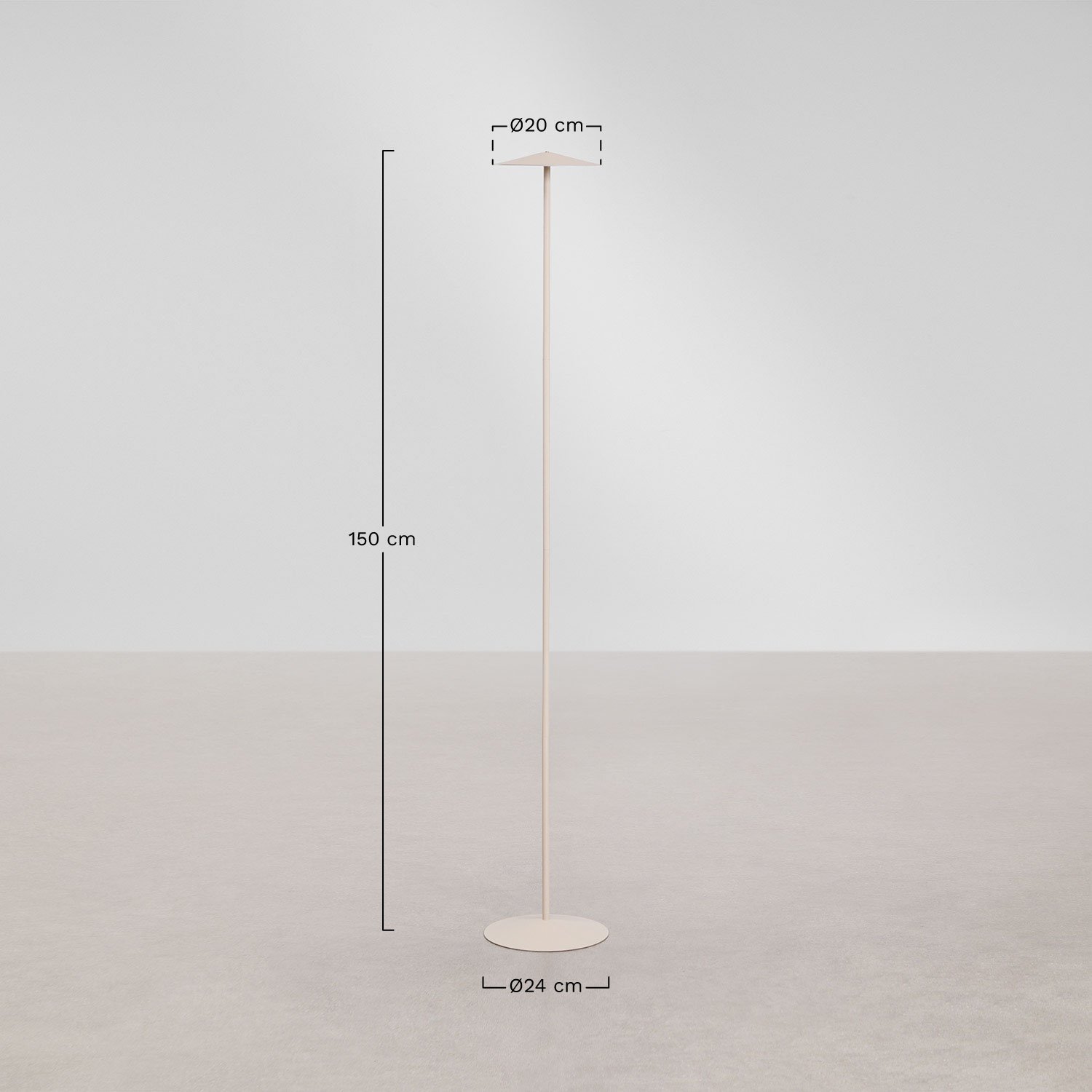 Bezprzewodowa lampa stojąca LED do użytku zewnętrznego z żelaza Emilein, rozmiary