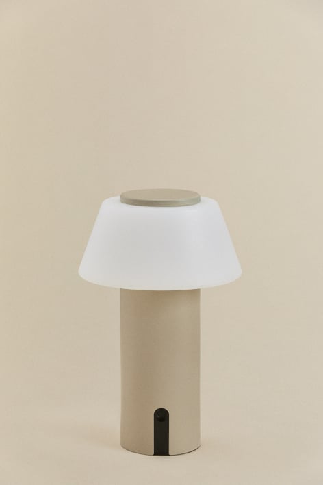 Bezprzewodowa lampa stołowa LED z żelaza Socotra - Kremowa Tapioca