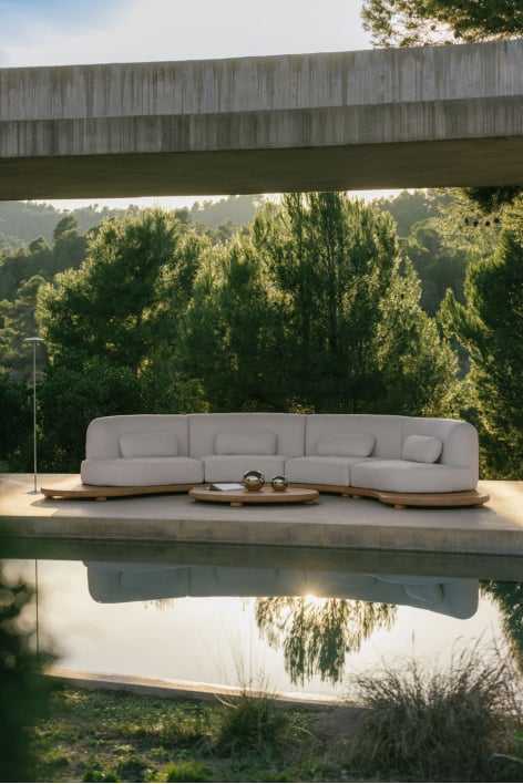 Sofa modułowy ogrodowy 4-częściowy z drewna akacjowego Gerard