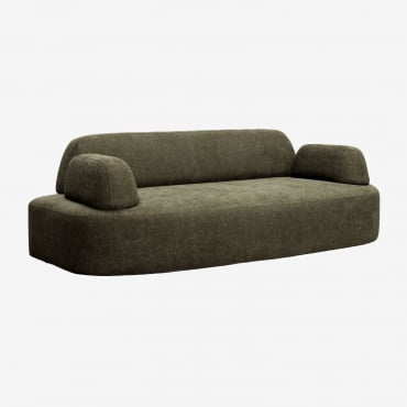 Sofa Modułowa 2-osobowa Z Tapicerowanymi Podłokietnikami Giorgia Tkaniny Verde Army - Sklum