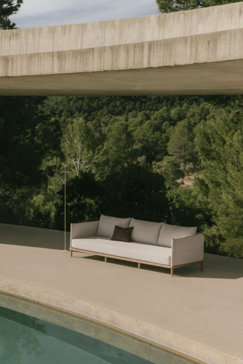 Sofa ogrodowy 3-osobowy z drewna akacjowego Olivia