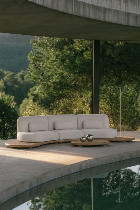 Sofa modułowy prosty ogrodowy 3-częściowy z drewna akacjowego Gerard