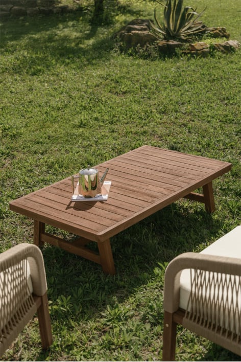 Prostokątny stolik kawowy do ogrodu 130x75 cm z drewna akacjowego Dubai