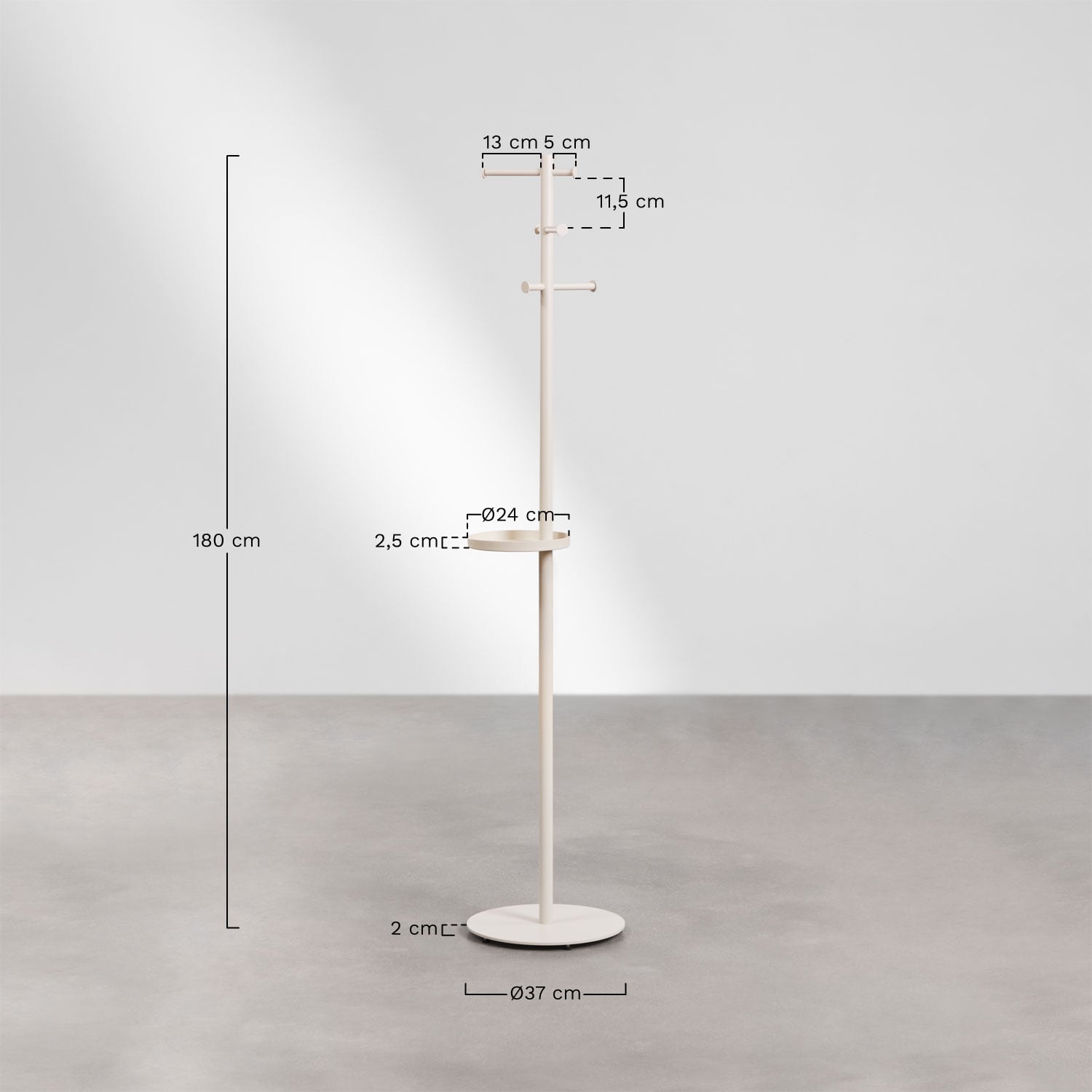 Stojak na ubrania z żelaza Tharelia, rozmiary