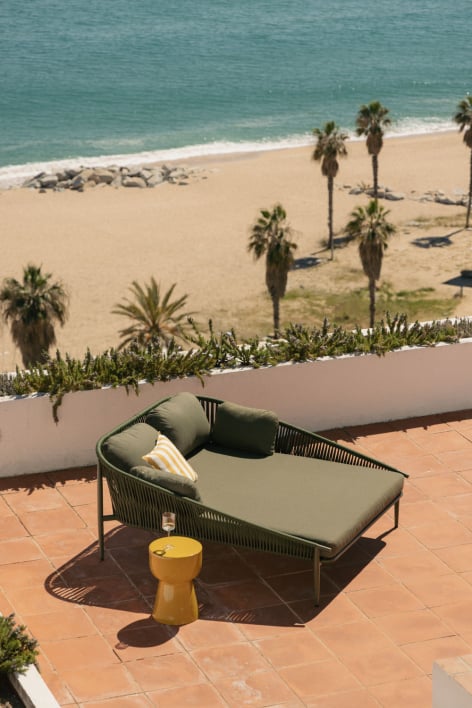 Podwójna leżanka aluminiowa z poduszkami Ondina