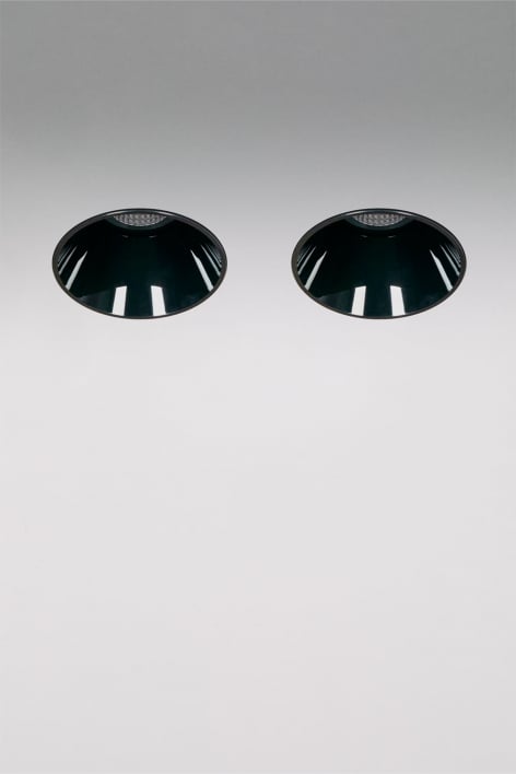 Pack 2 wpuszczanych downlightów LED bezramkowych trimless, okrągłych Ø6,8 cm z aluminium Luisiana