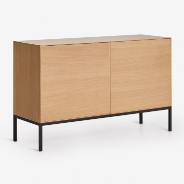 Aparador Prostokątny 120x40 Cm Z Mdf I Okleiną Dębową Bromley Roble - Sklum