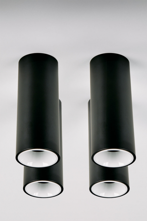 Pack 4 okrągłych sufitowych opraw LED o średnicy Ø7,2 cm z aluminium Luisiana