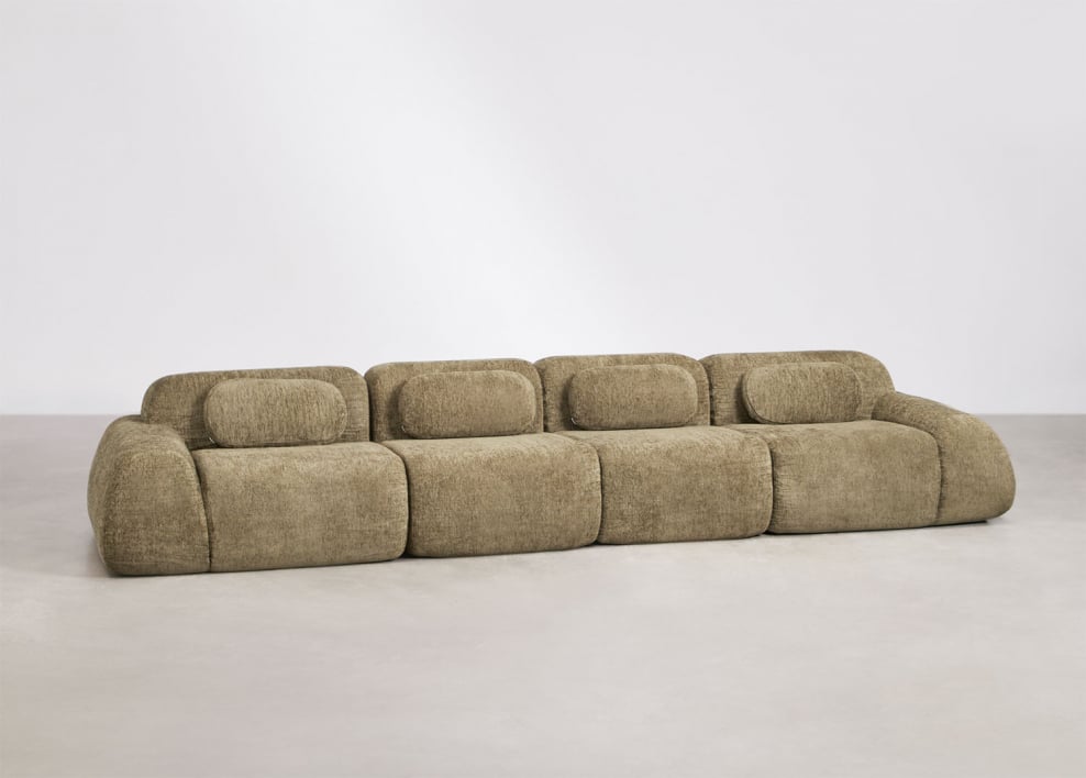 Sofa modułowy 4-częściowy z tkaniny chenilla pakowany próżniowo Merida